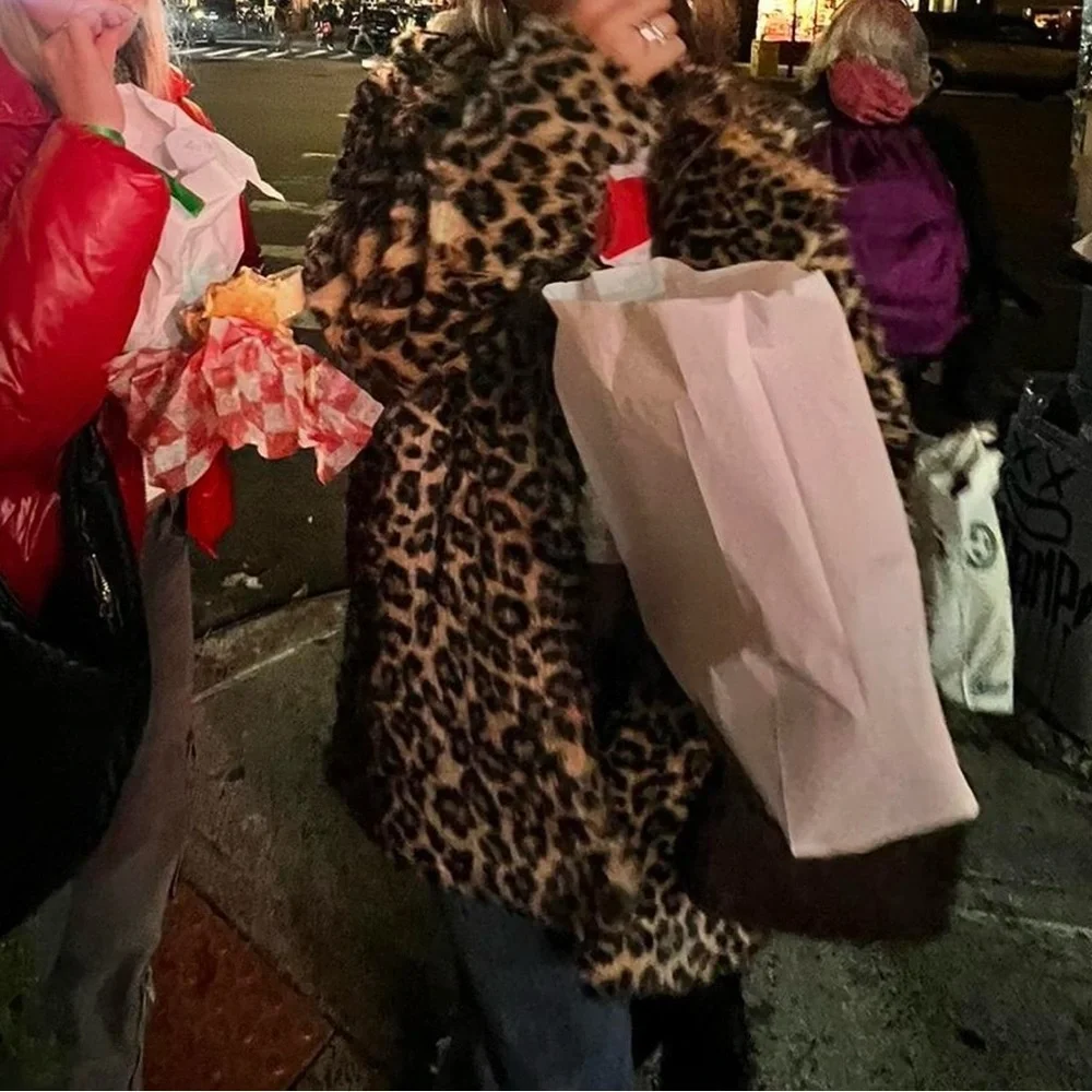 Cheetah Print Faux Fur Coat - Picture 3 of 3